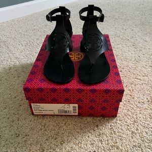 Tory Burch Zoey 50MM Wedge Sandal, black, size 8